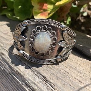 Vintage India style moonstone cuff bracelet
